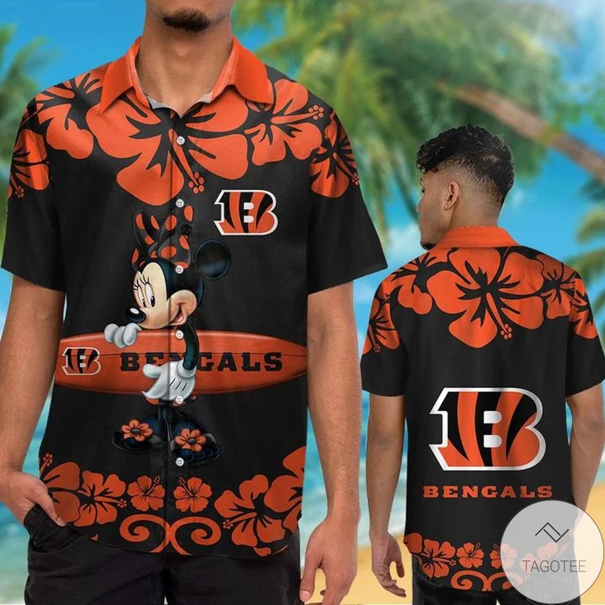 Cincinnati Bengals & Minnie Mouse Hawaiian Shirt