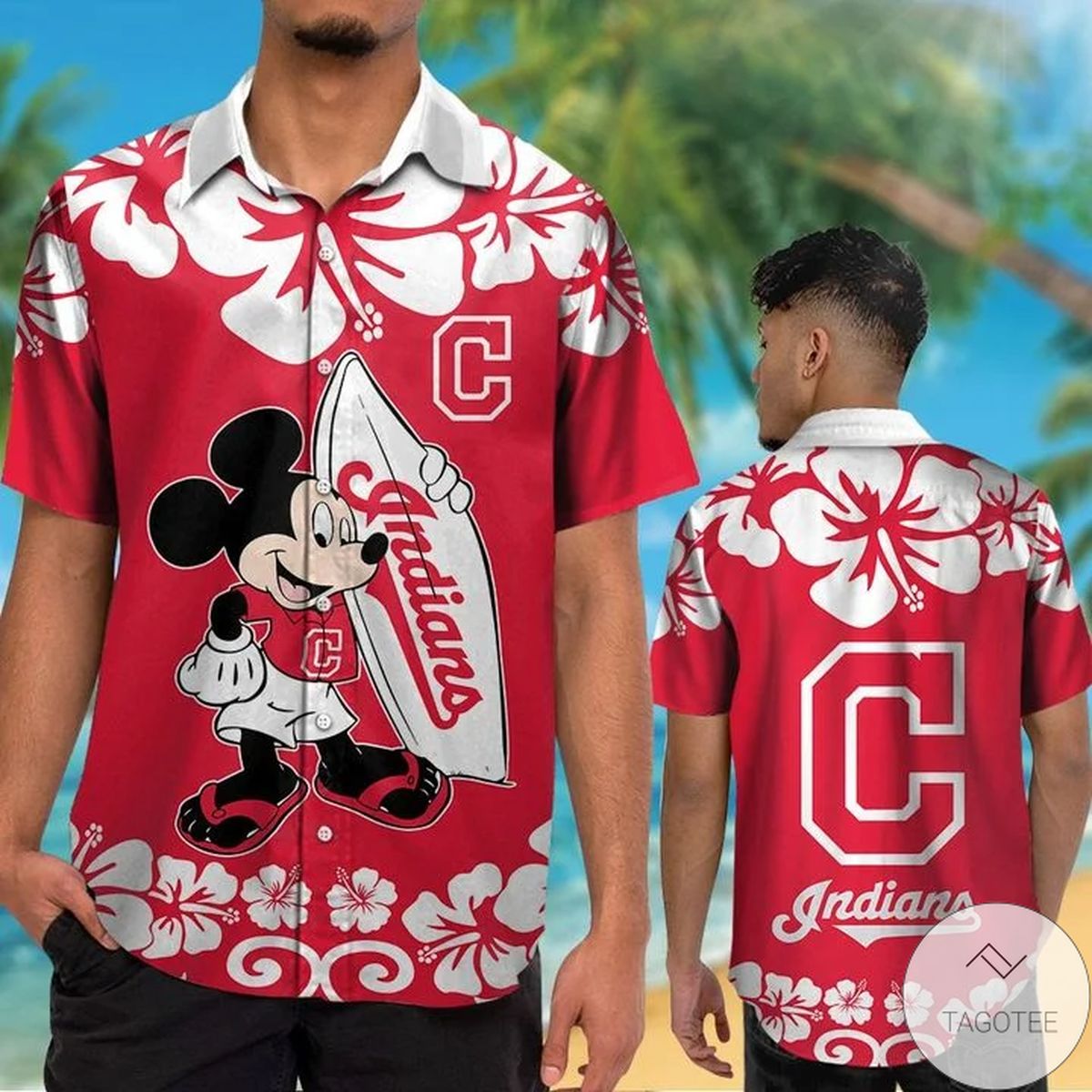 Cleveland Indians Mickey Mouse Hawaiian Shirt