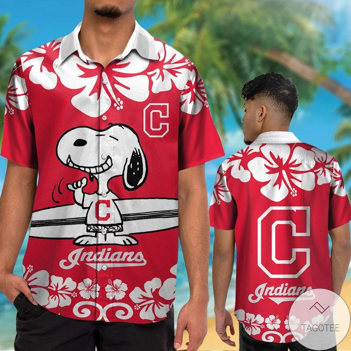 Cleveland Indians Snoopy Hawaiian Shirt