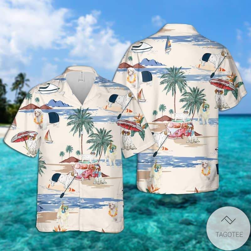 Clumber Spaniel Summer Beach Hawaiian Shirt