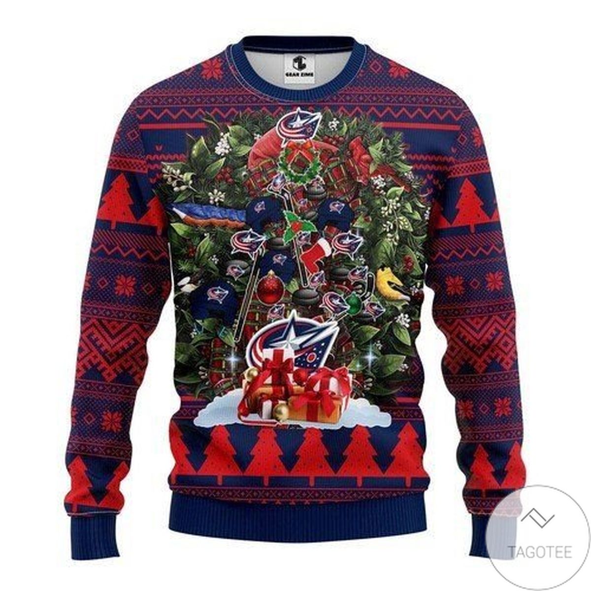 Columbus Blue Jackets Tree For Unisex Ugly Christmas Sweater