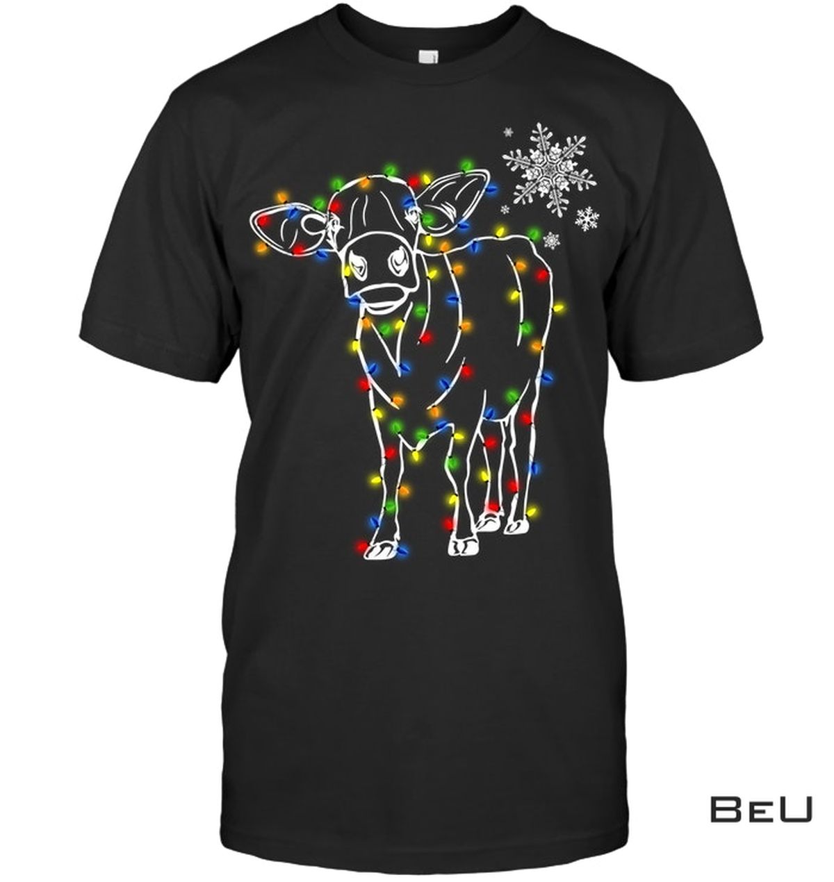 Cow Xmas Animal Line Shirt