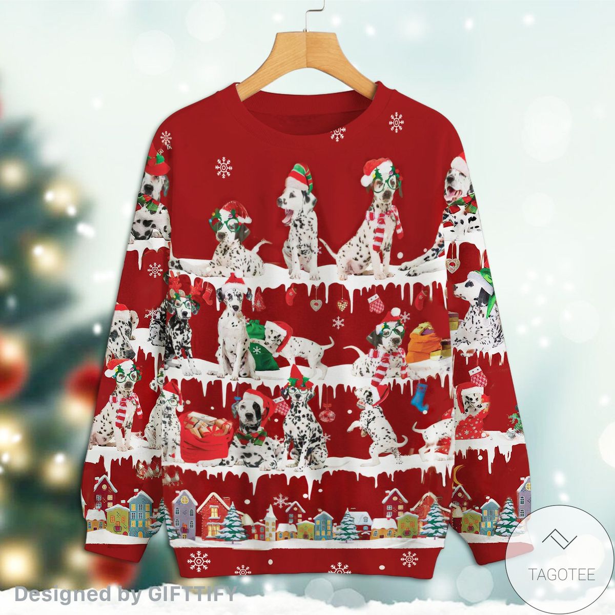 Dalmatian Snow Christmas Premium Sweatshirt