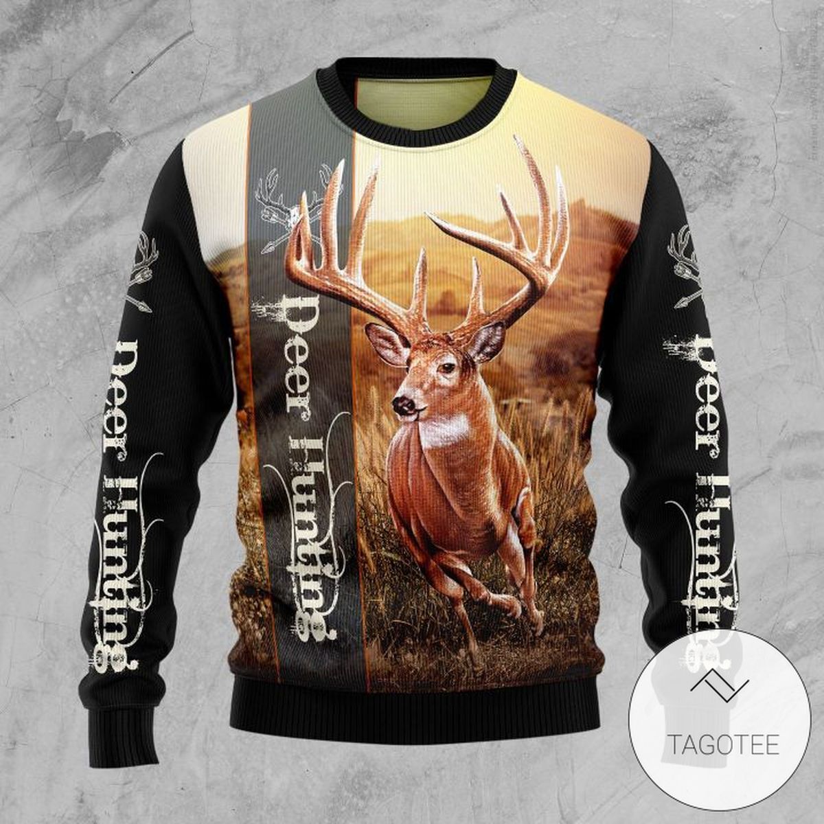 Deer Hunting Sweatshirt Knitted Ugly Christmas Sweater
