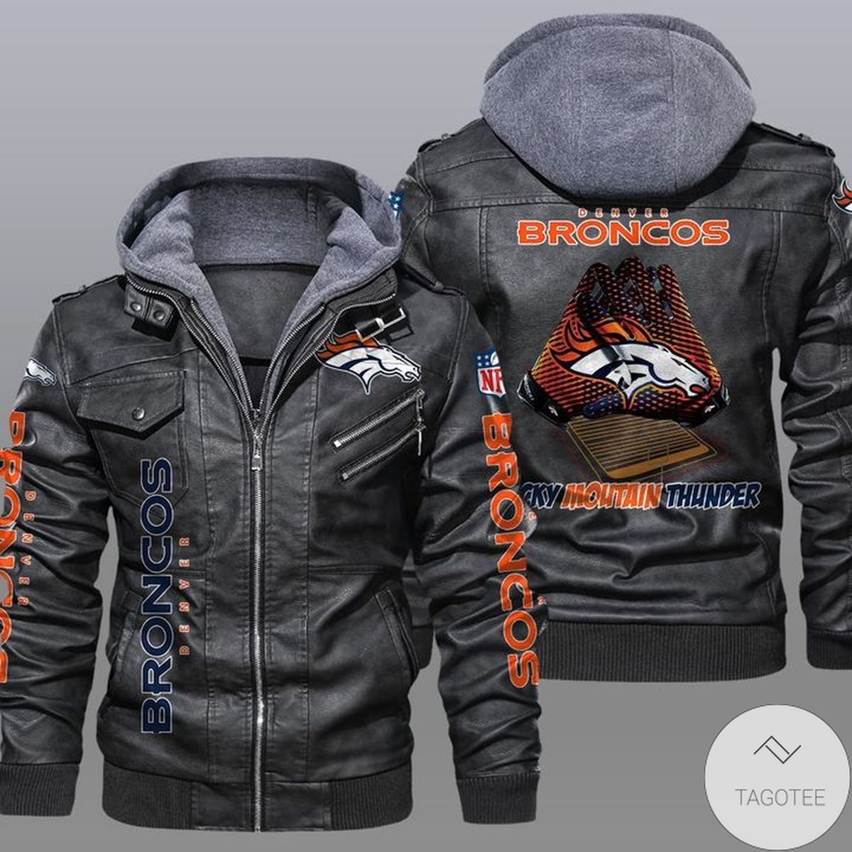 Denver Broncos 2D Leather Jacket