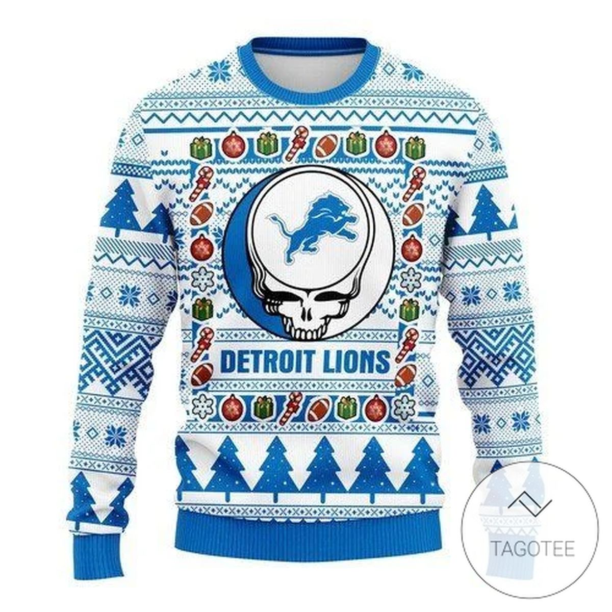 Detroit Lions Grateful Dead For Unisex Sweatshirt Knitted Ugly Christmas Sweater