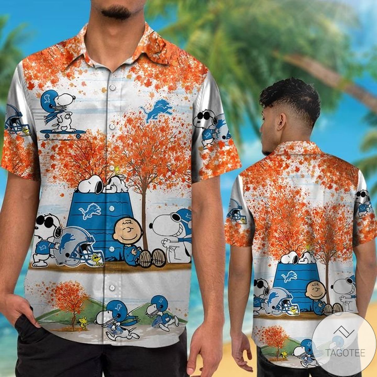 Detroit Lions Snoopy Autumn Hawaiian Shirt