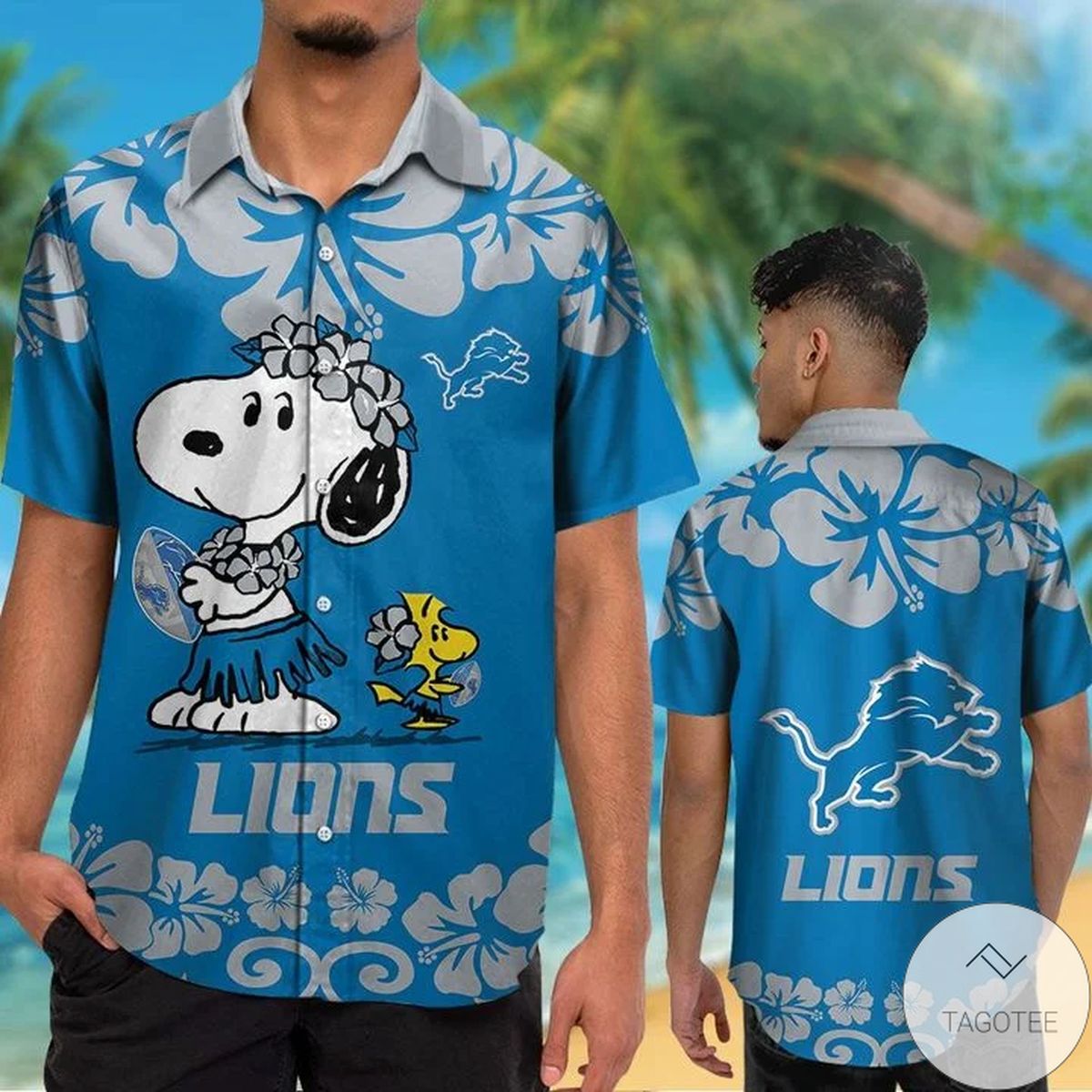 Detroit Lions & Snoopy Hawaiian Shirt