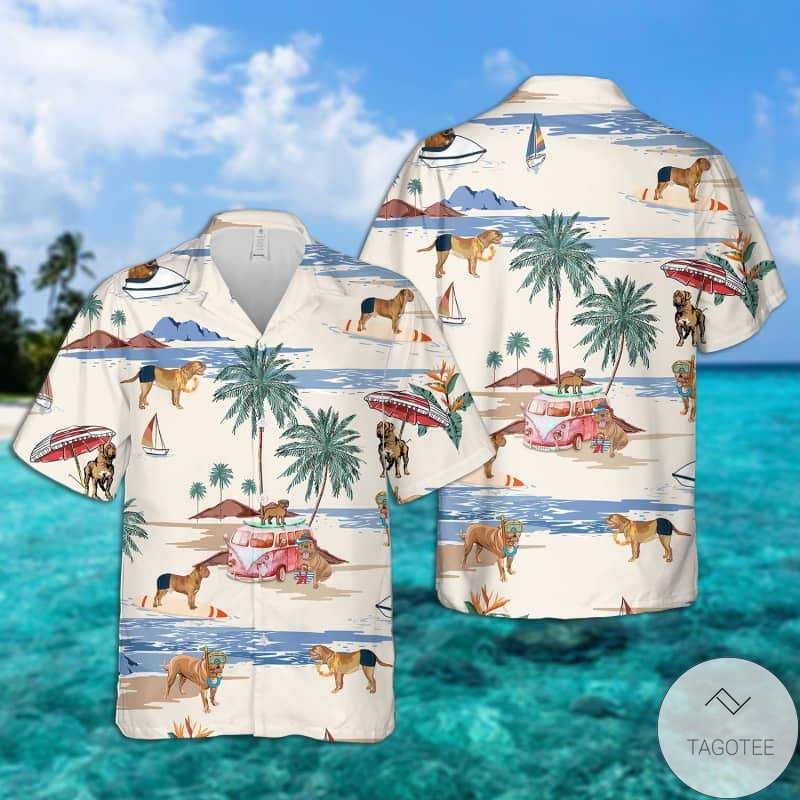 Dogue De Bordeaux Summer Beach Hawaiian Shirt