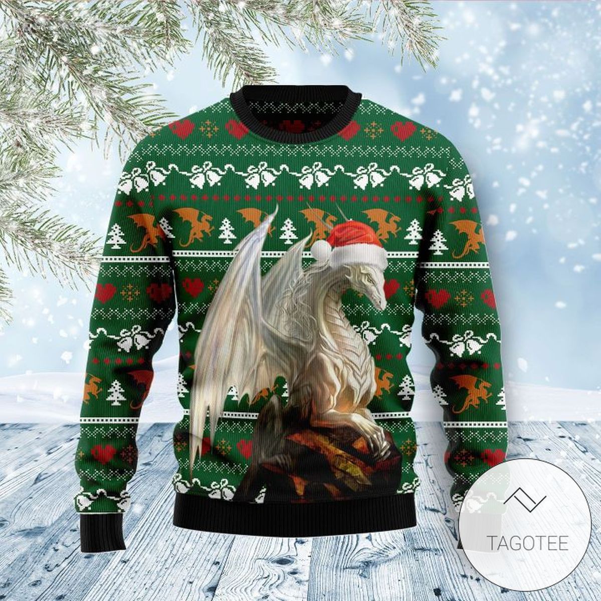 Dragon Sweatshirt Knitted Ugly Christmas Sweater
