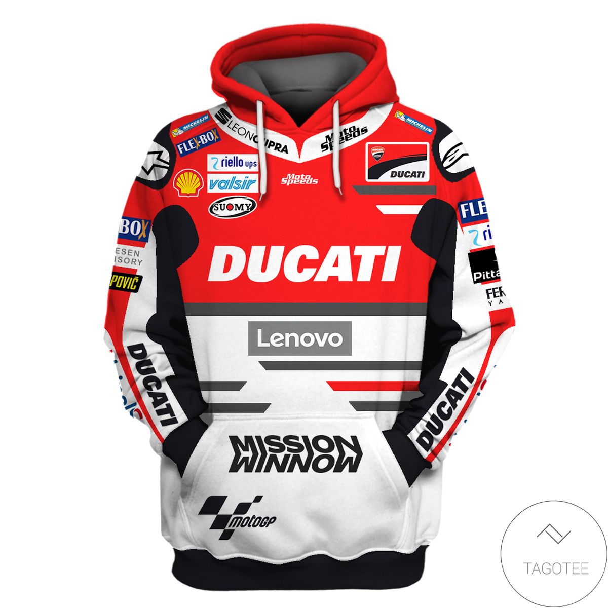 Ducati F1 Moto Branded Unisex 3d Hoodie