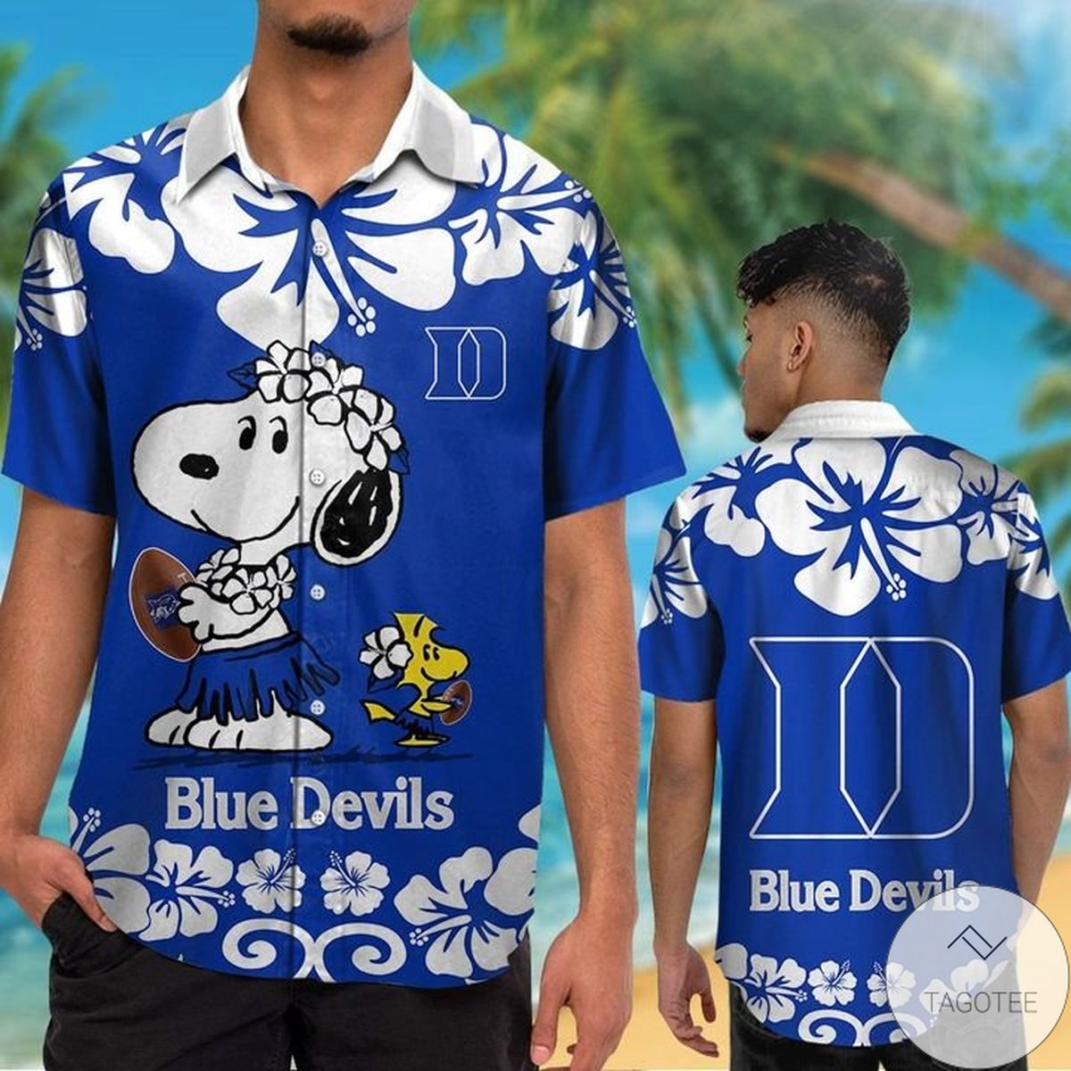Duke Blue Devils & Snoopy Hawaiian Shirt
