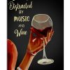 Easily Distracted By Music And Wine Lady Hand Poster