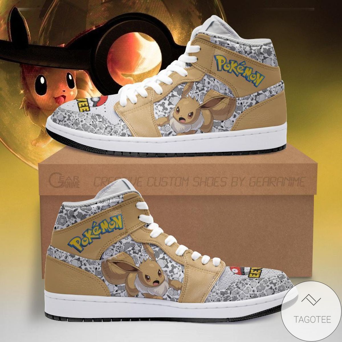 Eevee Pokemon Air Jordan High Top Shoes