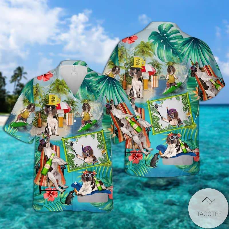 English Springer - Surfing Hawaiian Shirt