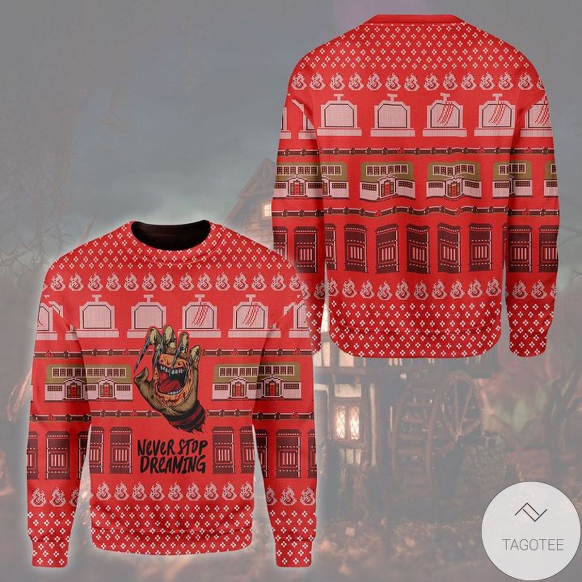 Freddy Krueger Never Stop Dreaming Ugly Christmas Sweater