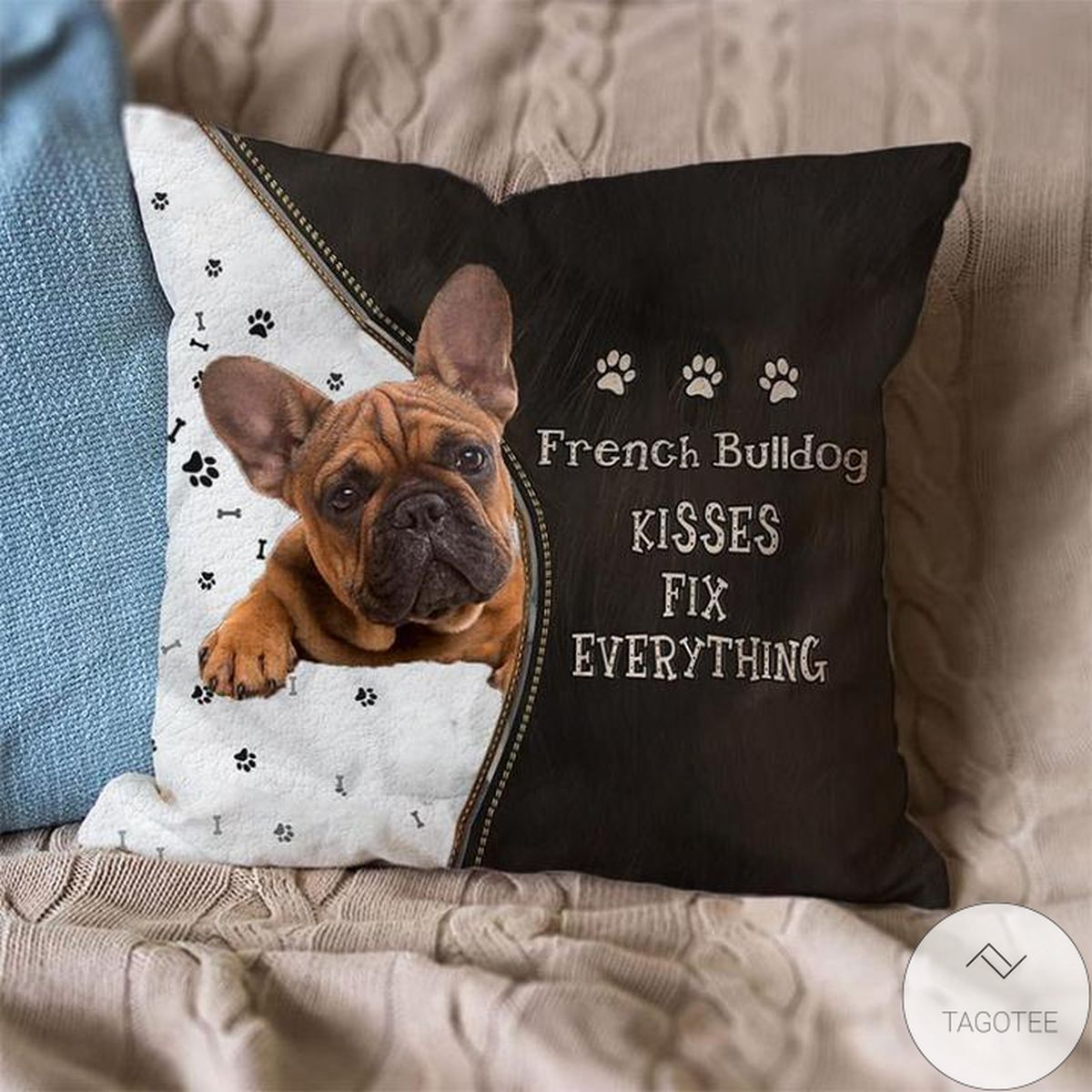 French Bulldog Kisses Fix Everything Pillowcase