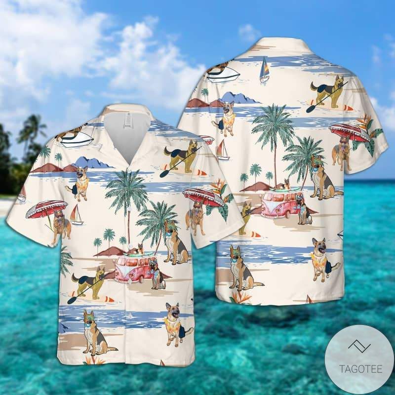 German Sherp Summer Beach Hawaiian Shirt