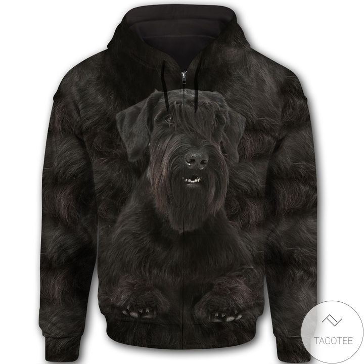 Giant Schnauzer Cute Face All Over Print Unisex Zip Hoodie