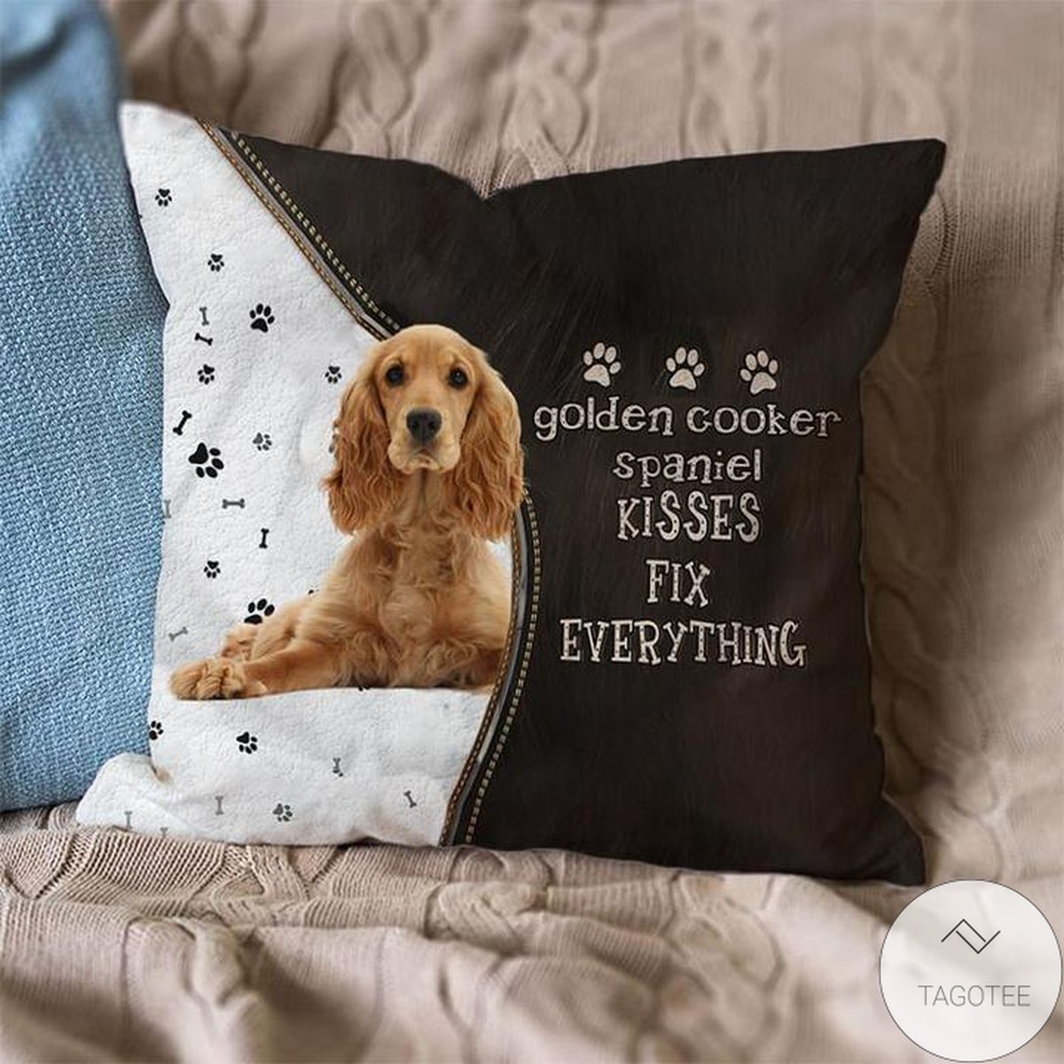 Golden Cocker Spaniel Kisses Fix Everything Pillowcase