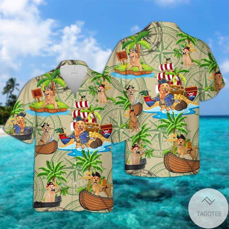 Golden Retriever - Pirates Hawaiian Shirt
