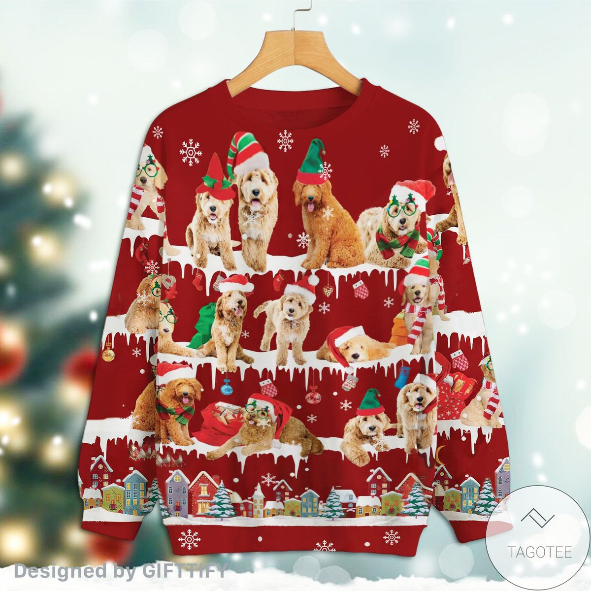 Goldendoodle Snow Christmas Premium Sweatshirt