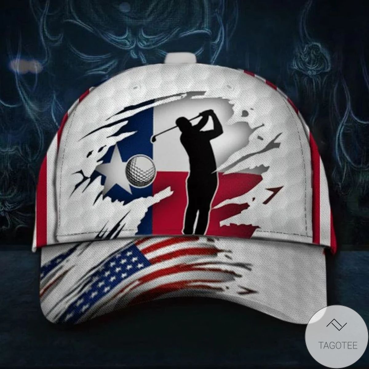 Golf Cap Texas American Flag Vintage Hat Golfer Unique Golf Gift For Him