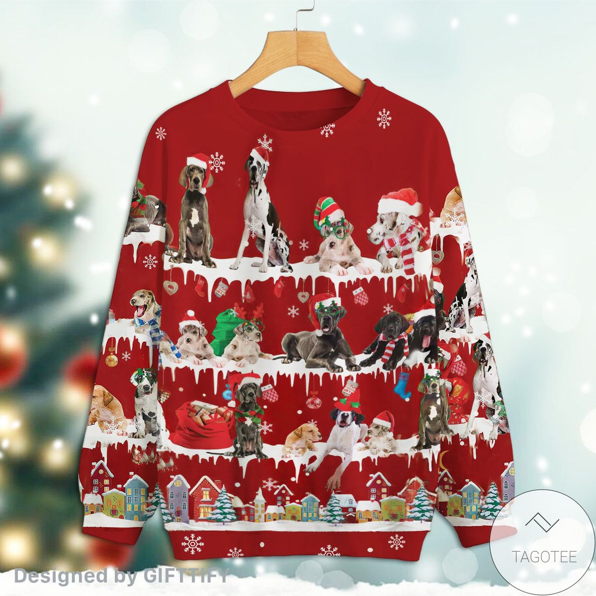 Great Dane Snow Christmas Premium Sweatshirt