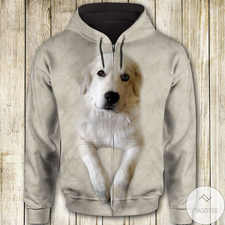 Great Pyreness Cute Face All Over Print Unisex Zip Hoodie