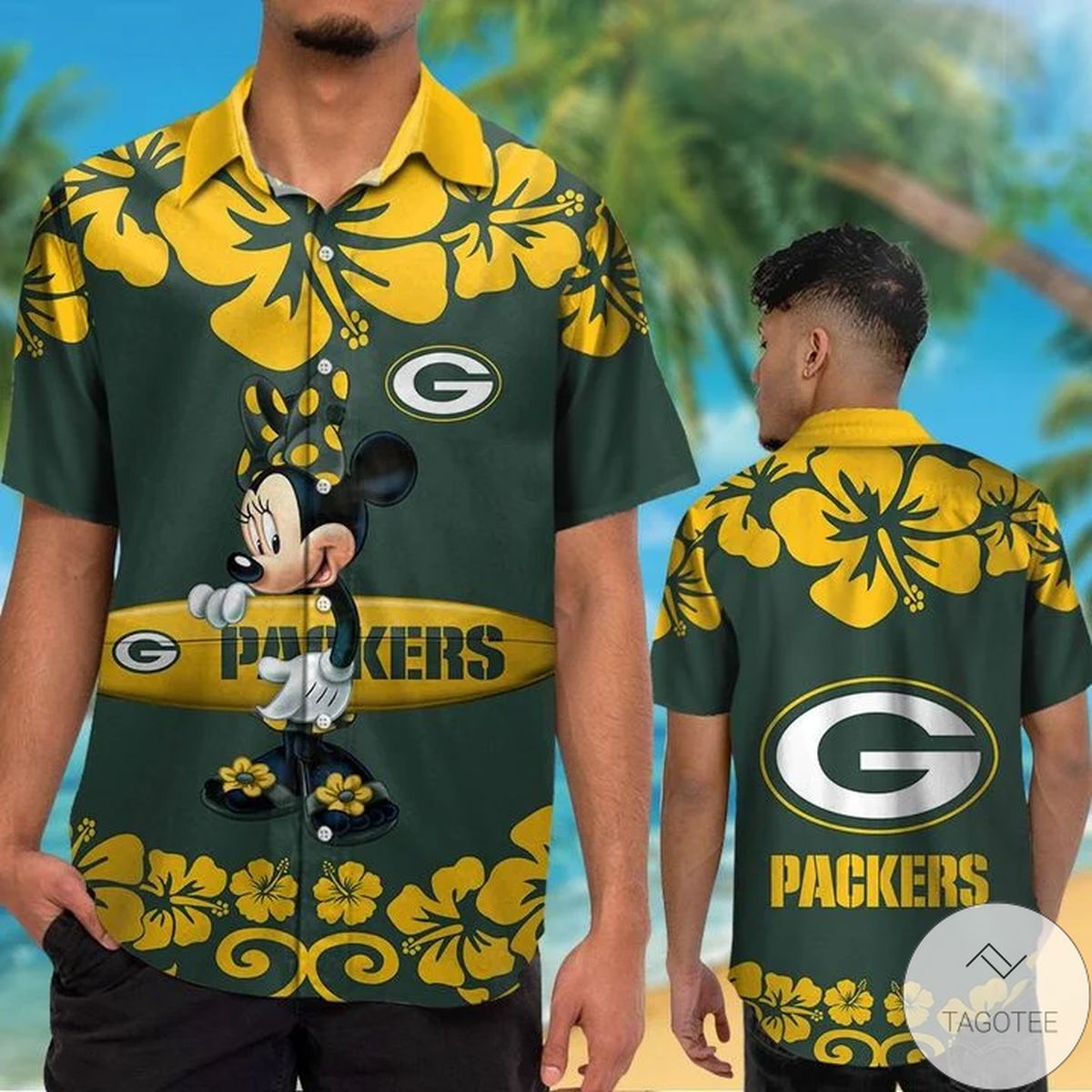 Green Bay Packers & Minnie Mouse Hawaiian Shirt