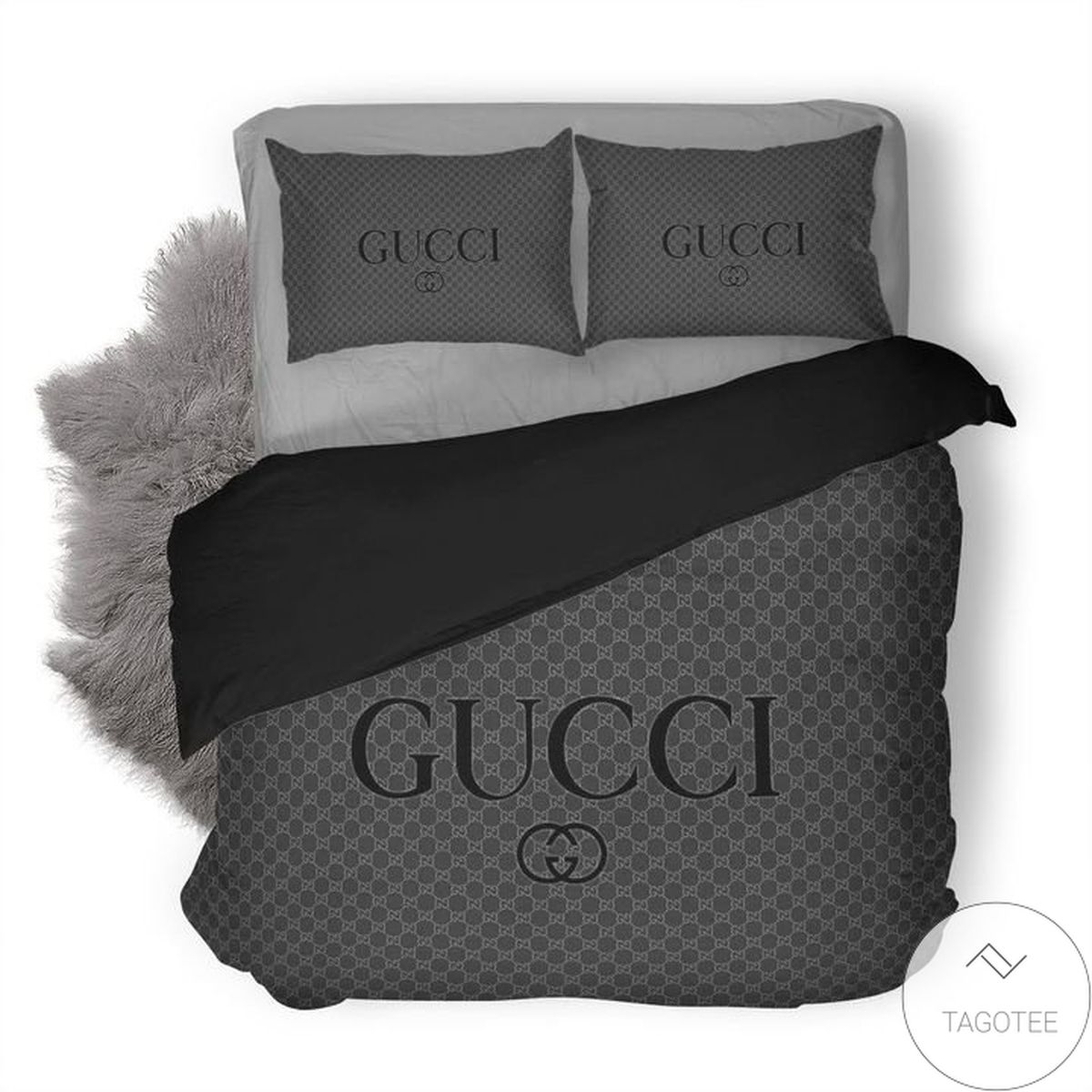Gucci Logo All Black Bedding Set