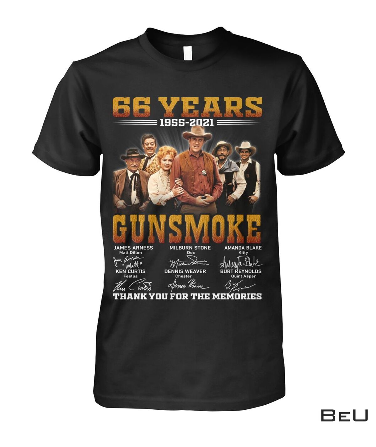 Gunsmoke 66 Years 1955-2021 Thank You For The Memories Shirt