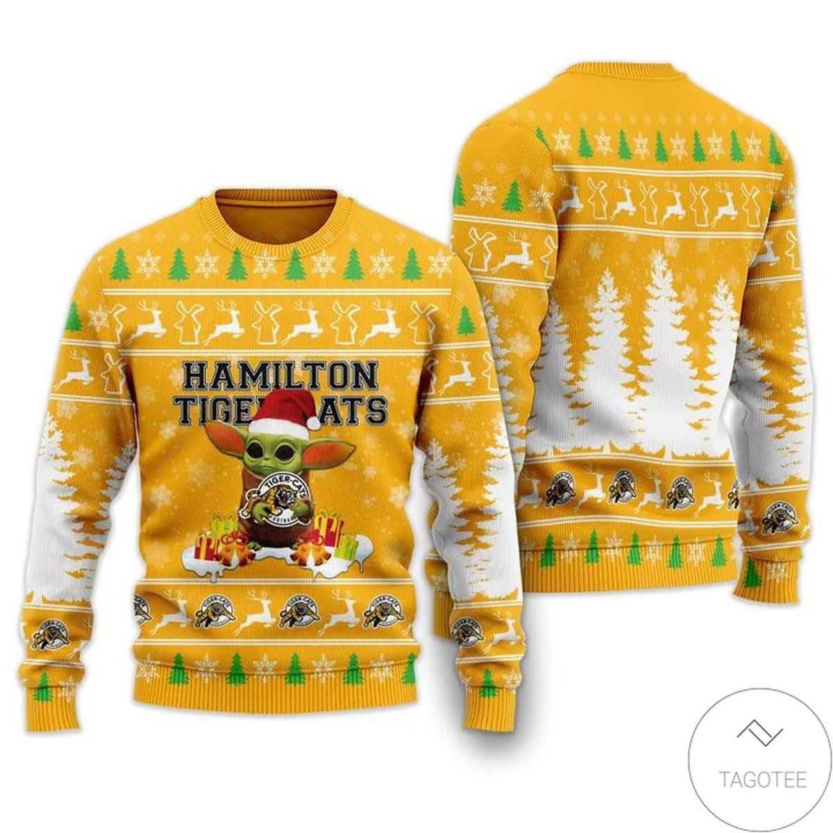Hamilton Tiger-cats Baby Yoda Ugly Christmas Sweater
