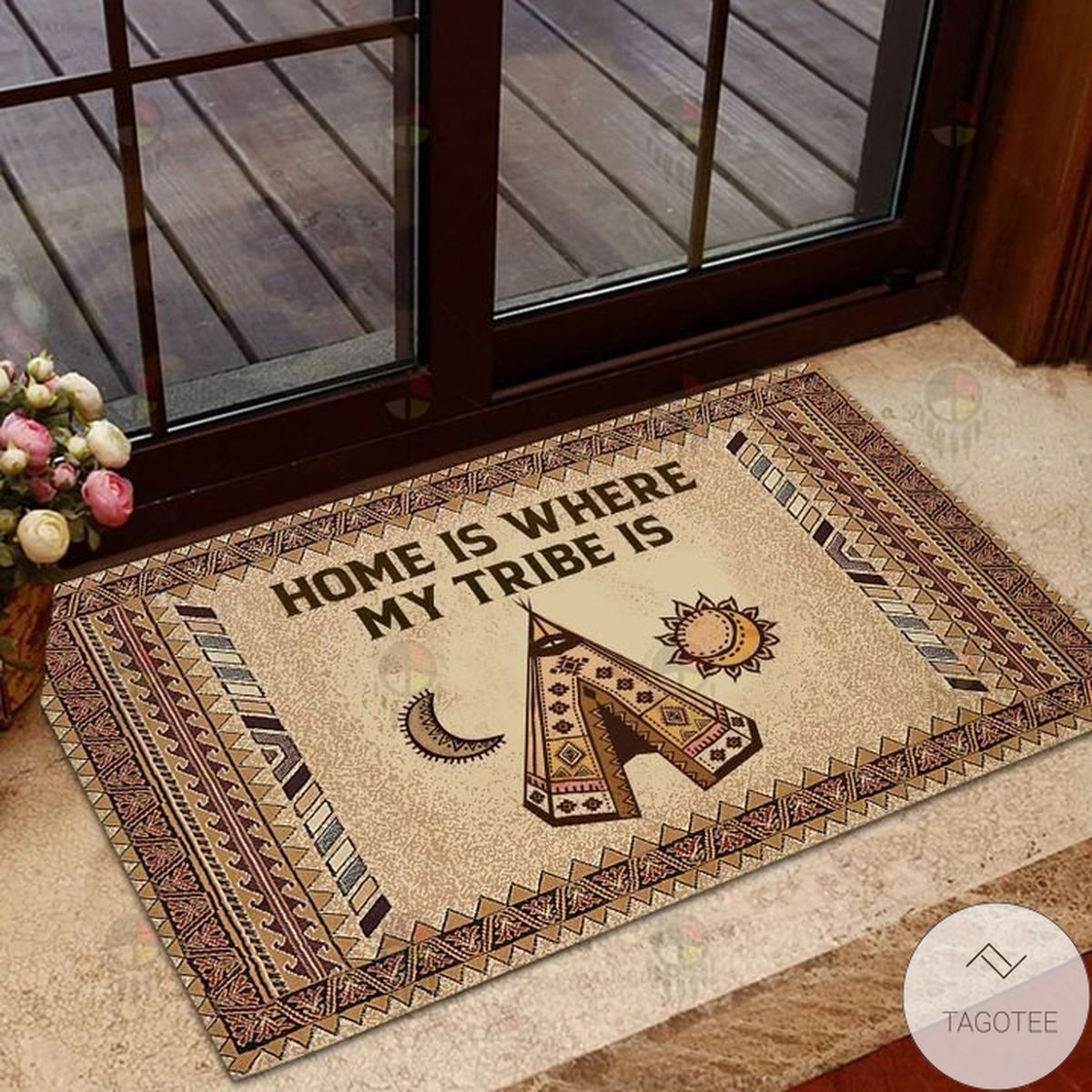 Home Is Where My Tribe Is Native American Doormat