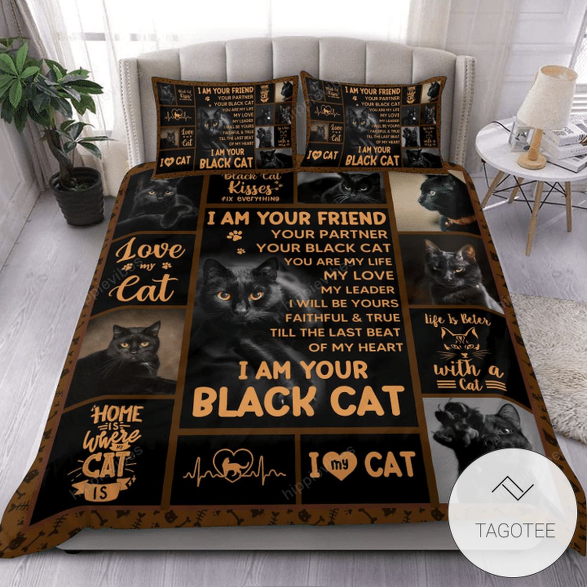 I Am Your Black Cat Over Printed Bedding Set