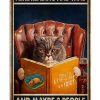I Like Reading And Wine And Maybe 3 People Cat Poster
