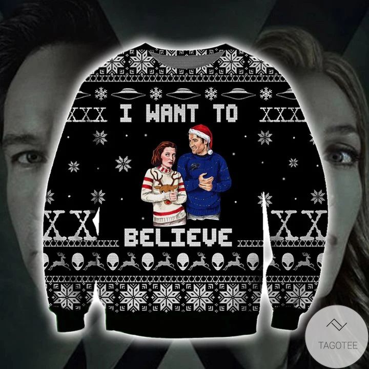 I Want To Believe X Files Ugly Christmas Sweater