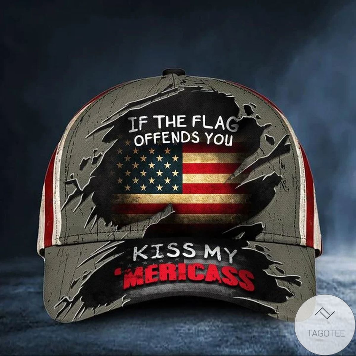 If The Flag Offends You Kiss My 'Mericass Patriotic Hat Funny American Flag Cap For Men Gift