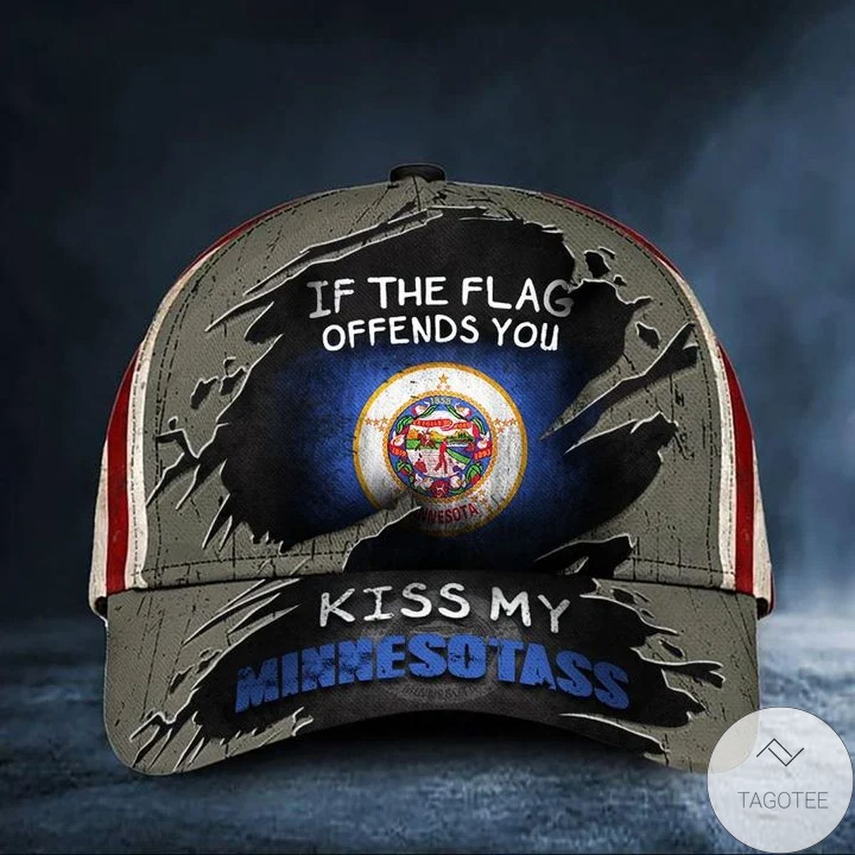 If The Flag Offends You Kiss My Minnesotass Cap American Flag Hat Mens Minnesota Gift