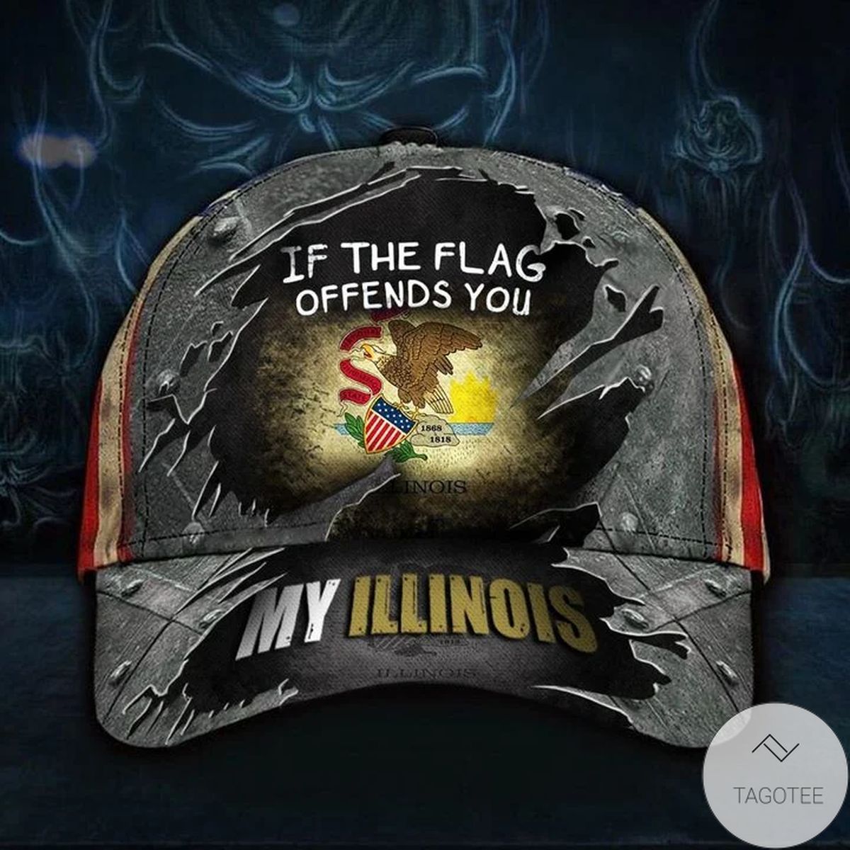 If The Flag Offends You My Illinois Hat Vintage USA Flag Baseball Cap Unique Gift For Men