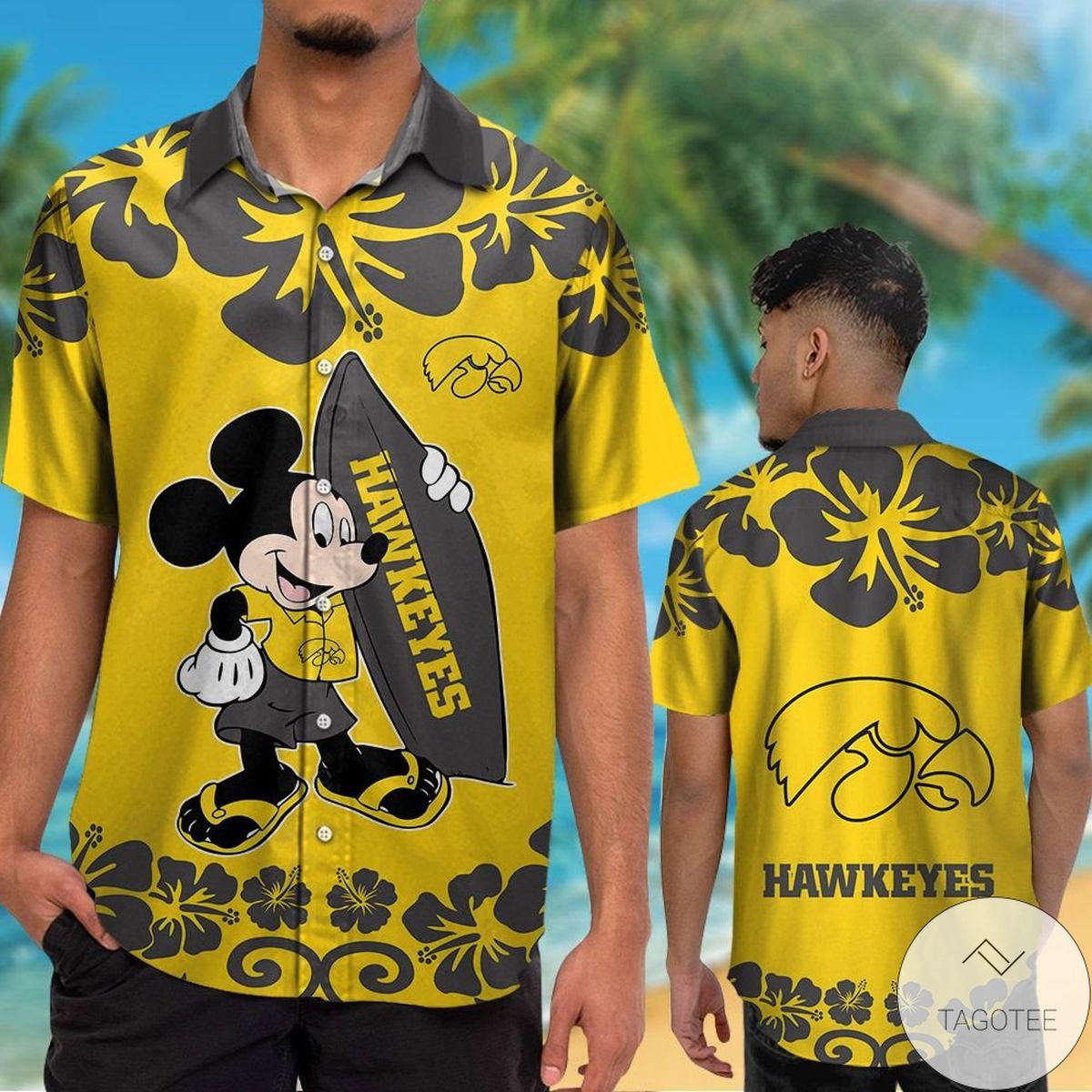 Iowa Hawkeyes & Mickey Mouse Hawaiian Shirt