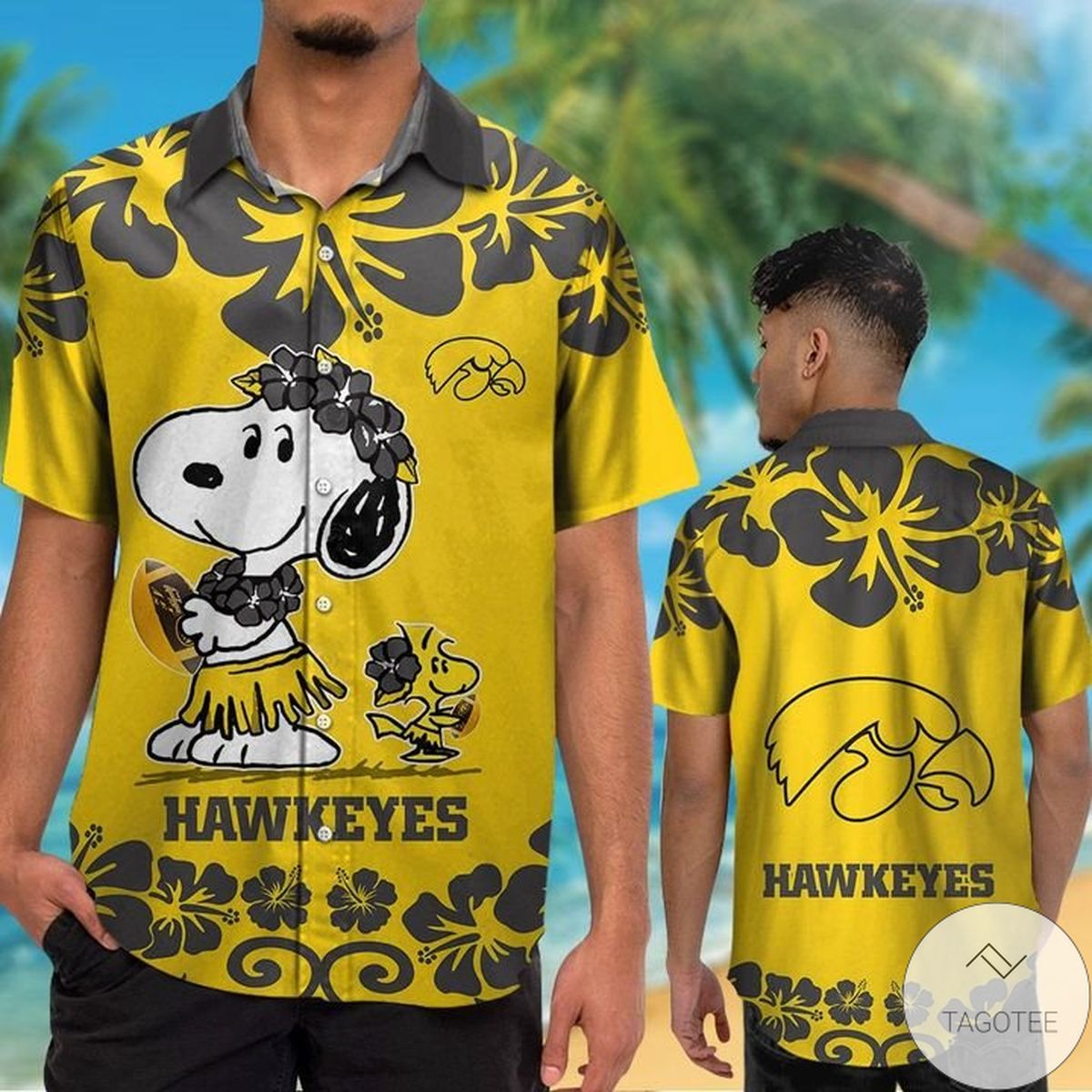 Iowa Hawkeyes & Snoopy Hawaiian Shirt