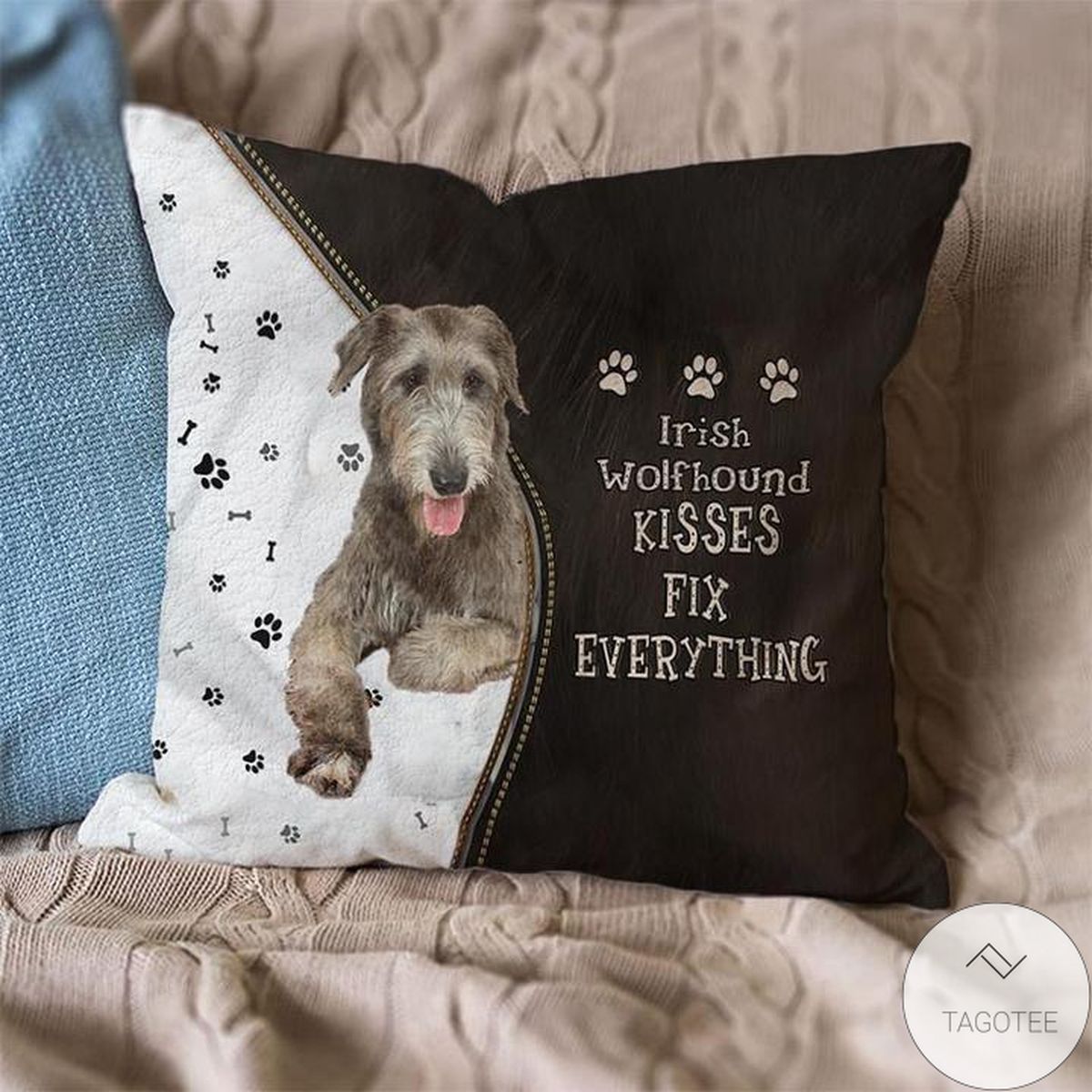Irish Wolfhound Kisses Fix Everything Pillowcase