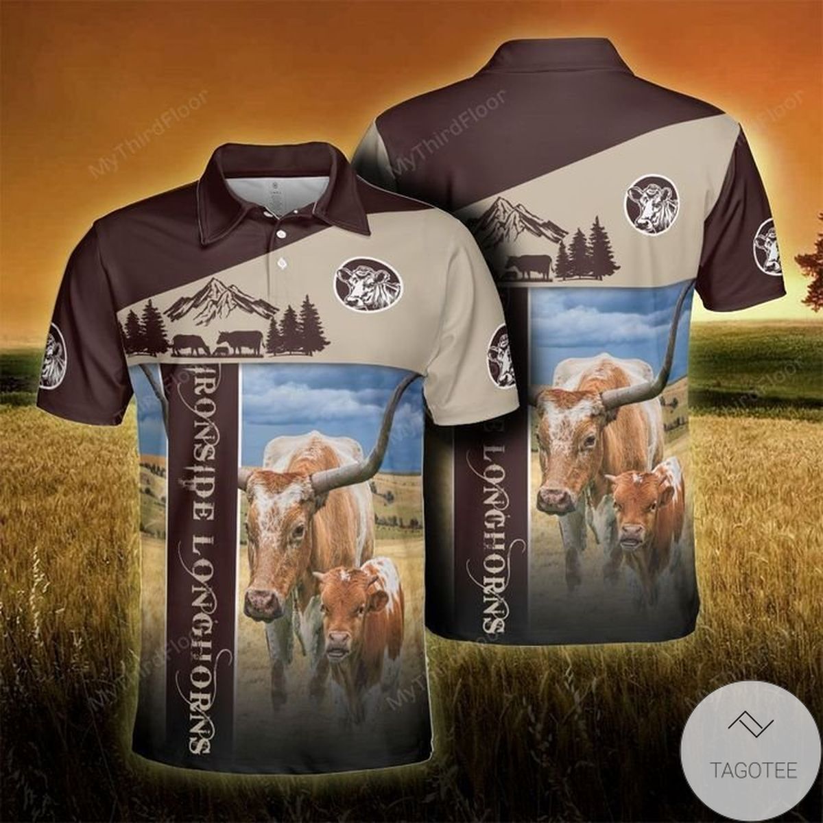 Ironside Longhorns Proud Farmer Black Polo Shirt