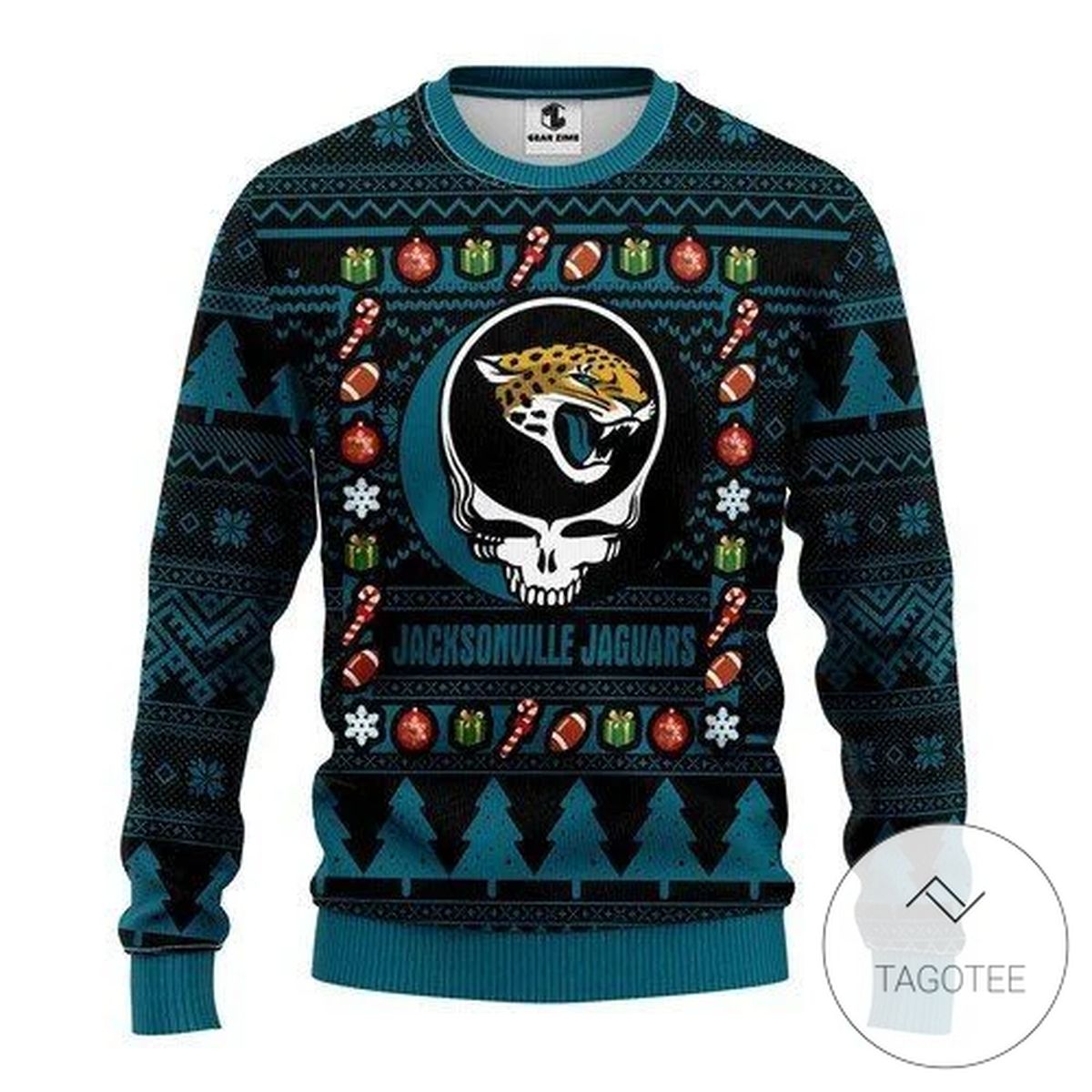 Jacksonville Jaguars Grateful Dead For Unisex Sweatshirt Knitted Ugly Christmas Sweater