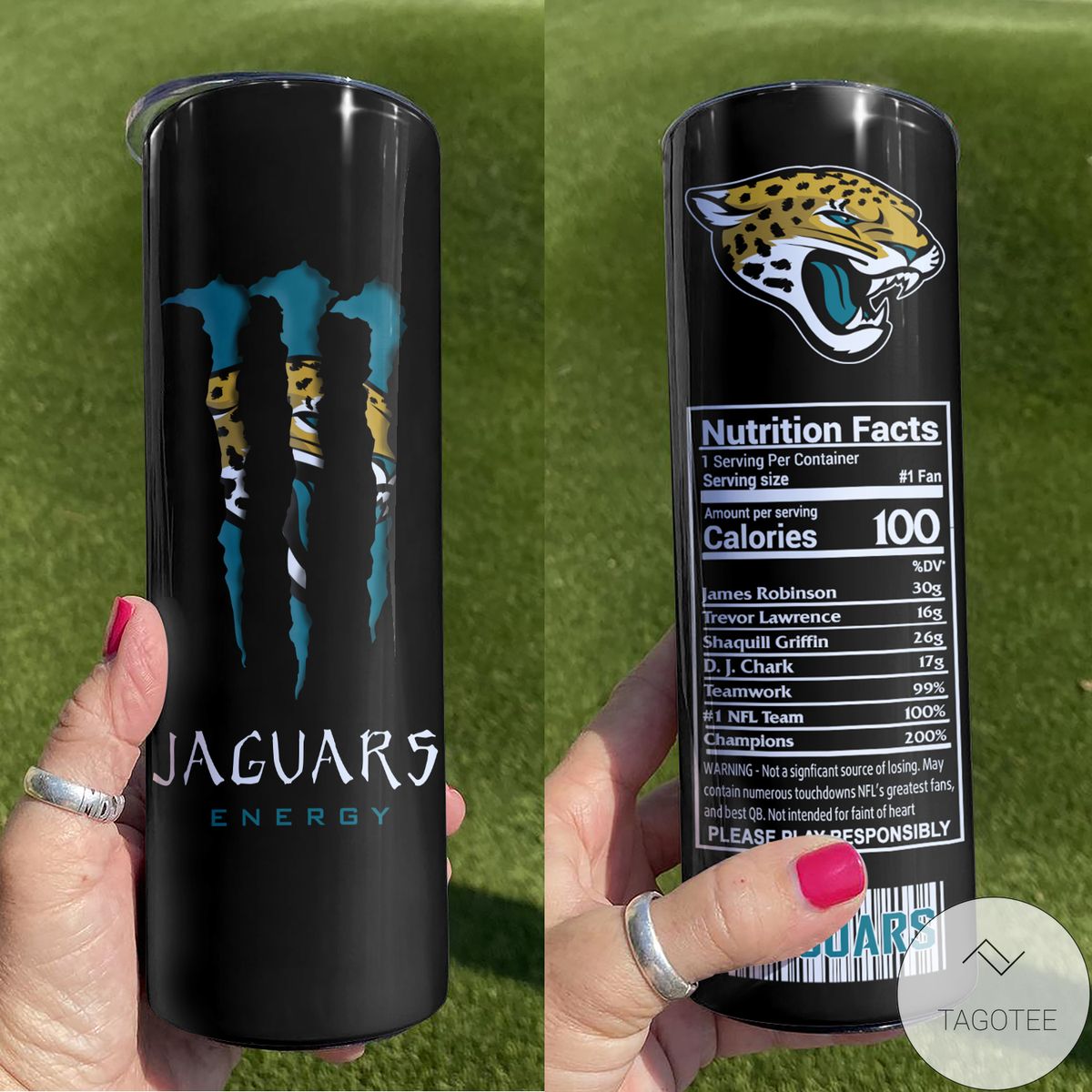 Jacksonville Jaguars Monster Energy Skinny Tumbler