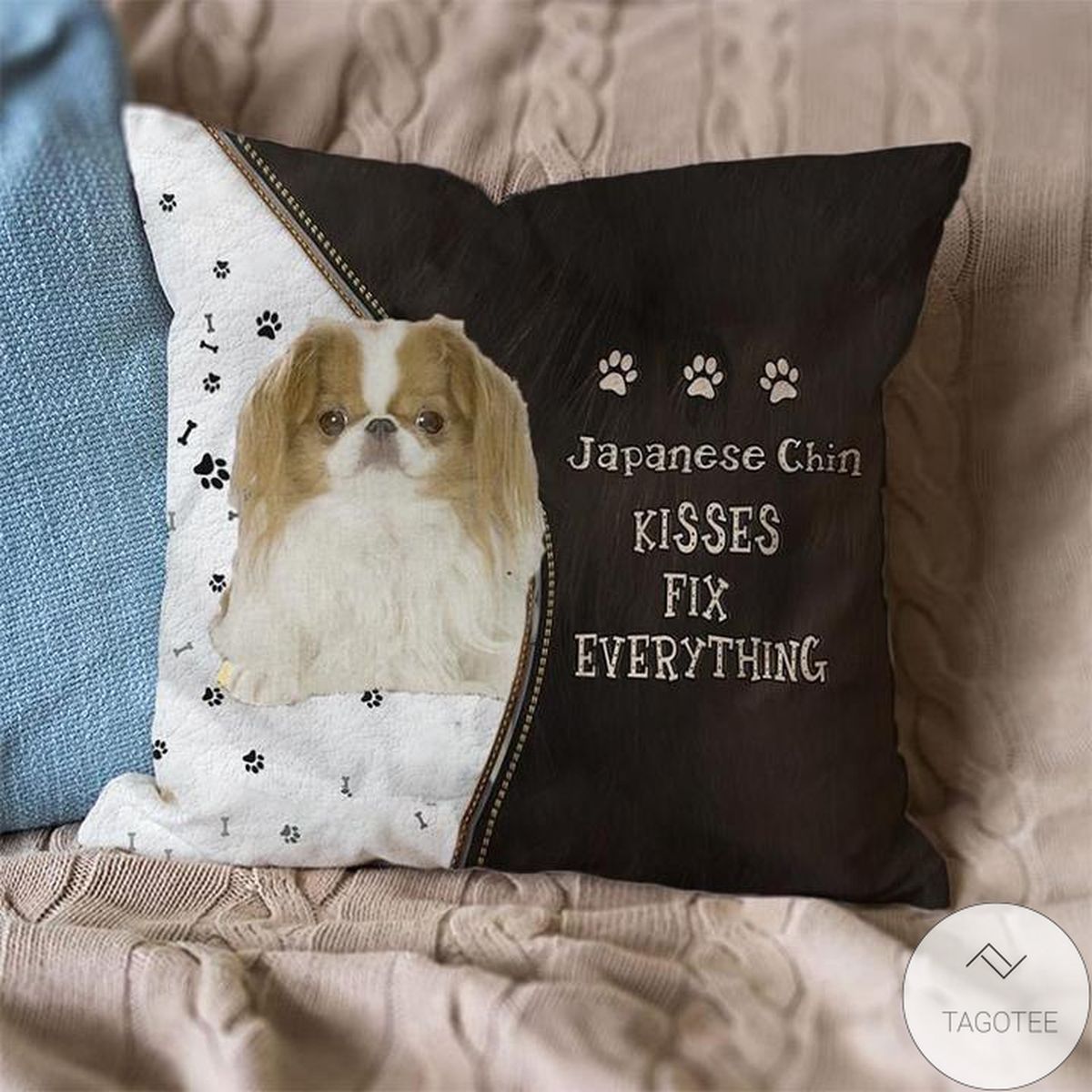 Japanese Chin Kisses Fix Everything Pillowcase