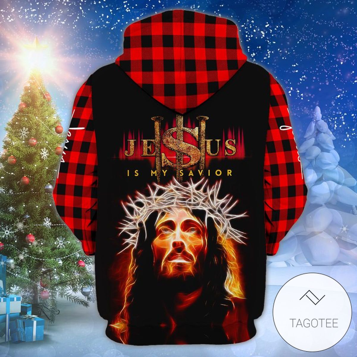 Jesus Is My Savior Christmas Zip Hoodie
