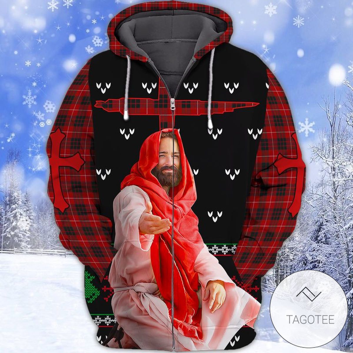 Jesus Is The Reason For The Season Christmas Zip Hoodie