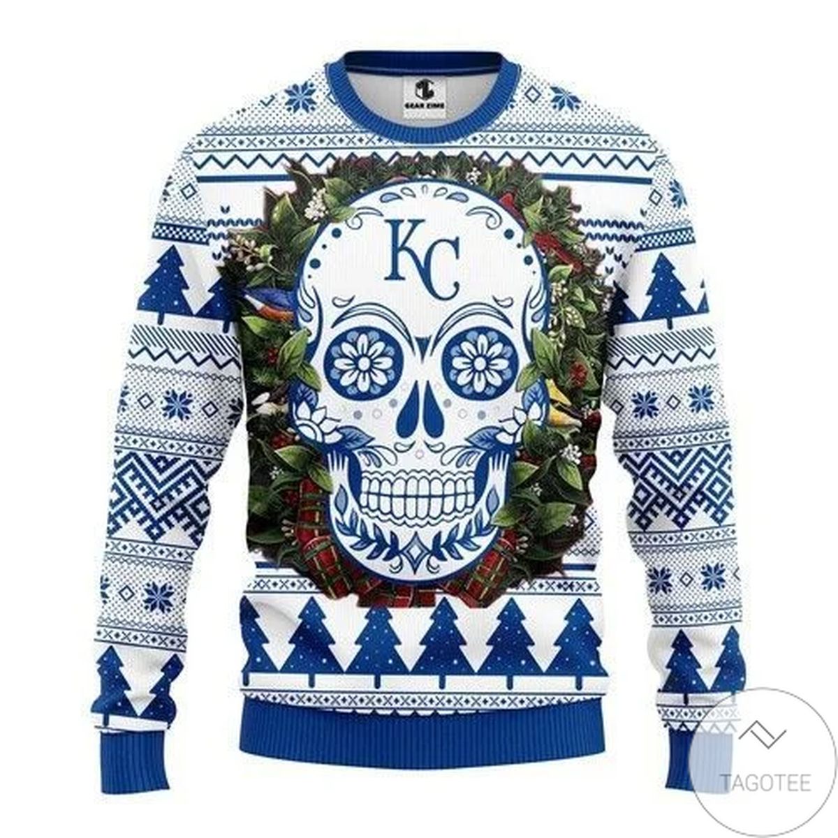 Kansas City Royals Skull Flower Ugly Christmas Sweater